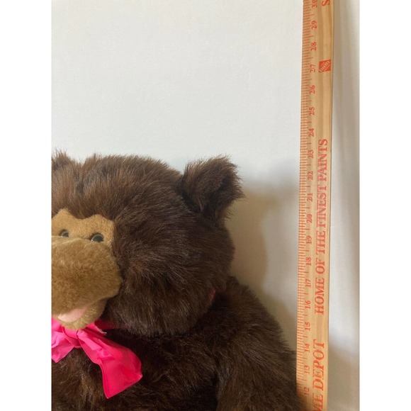 VINTAGE CHRISHA PLAYFUL PLUSH BROWN BEAR TEDDY HUGE LARGE STUFFED ANIMAL 1988 - Picture 3 of 12